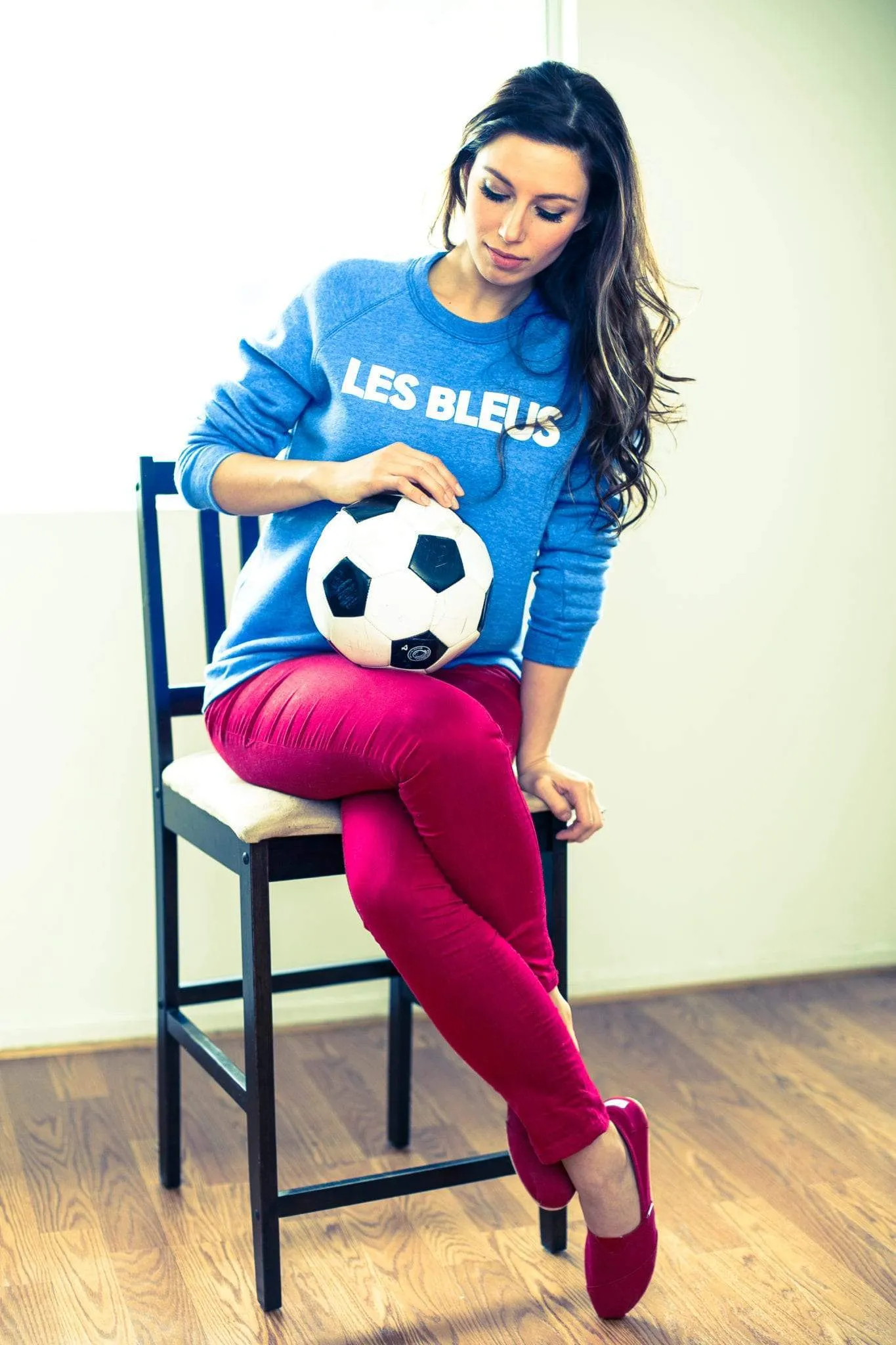 Men's - Les Bleus Heather Light Blue Crew Neck Sweater