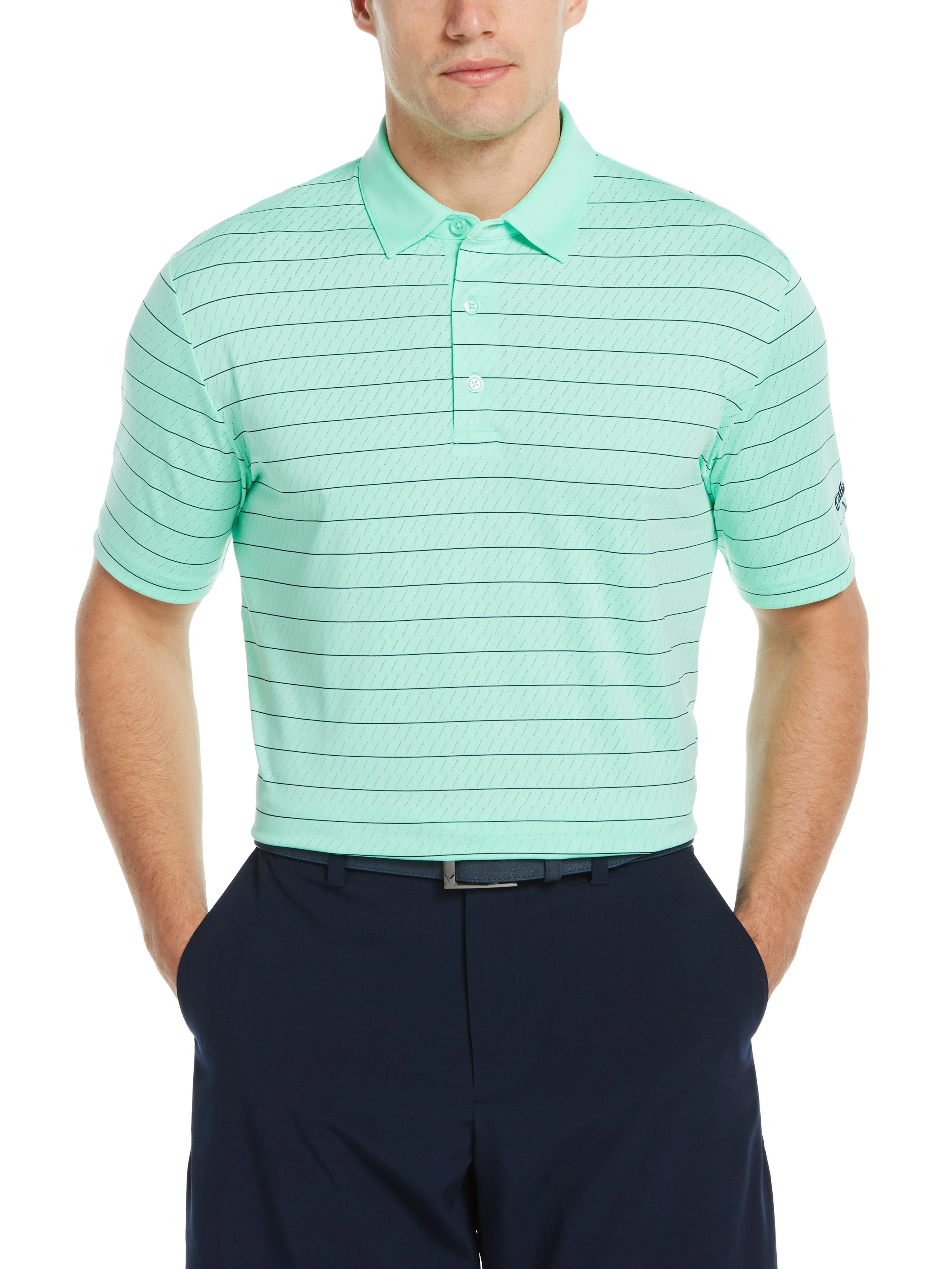 Mens Ventilated Stripe Polo