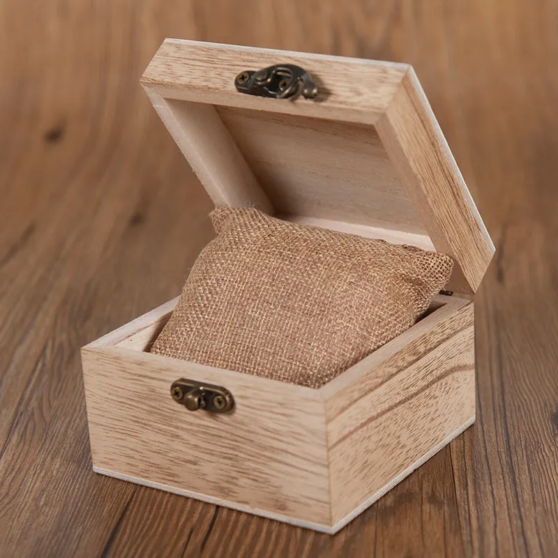 Men's Wood Watch With Metal Face in Wooden Box - Champagne Gold,Space Gray