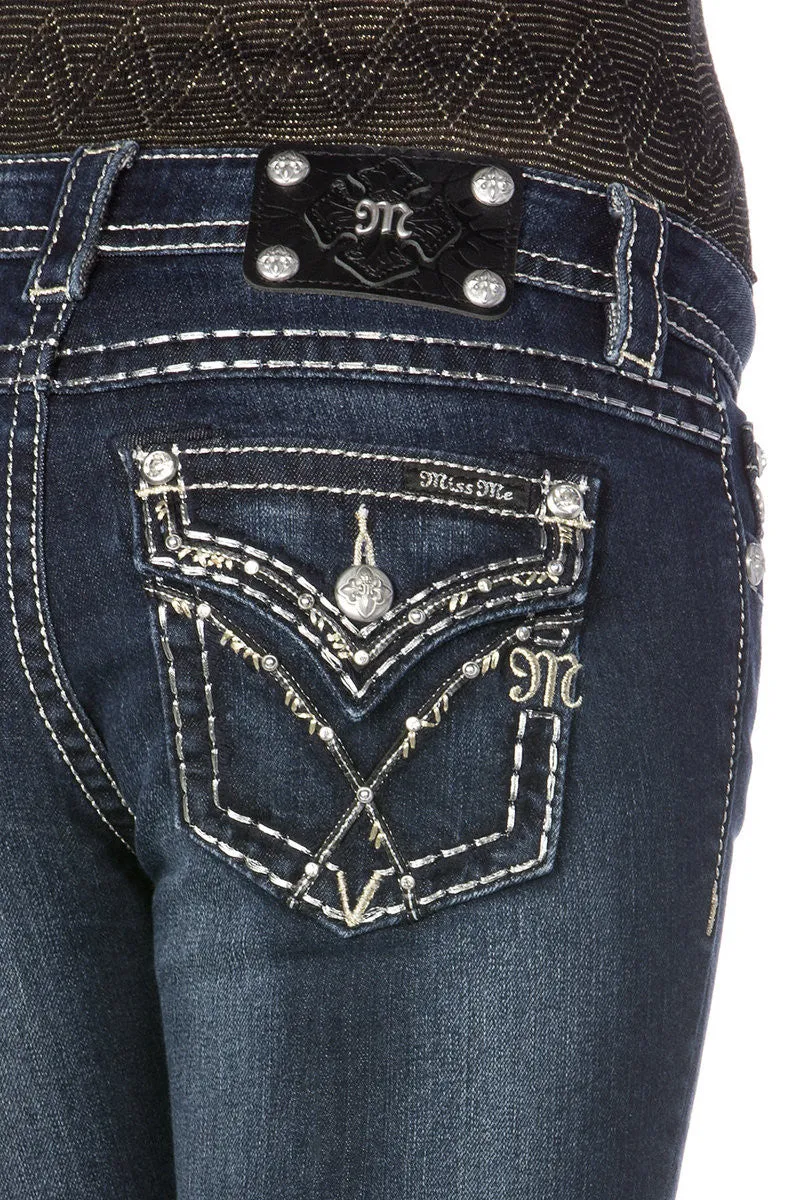 Miss Me Glistening Rendezvous Flap Midrise Skinny Jeans