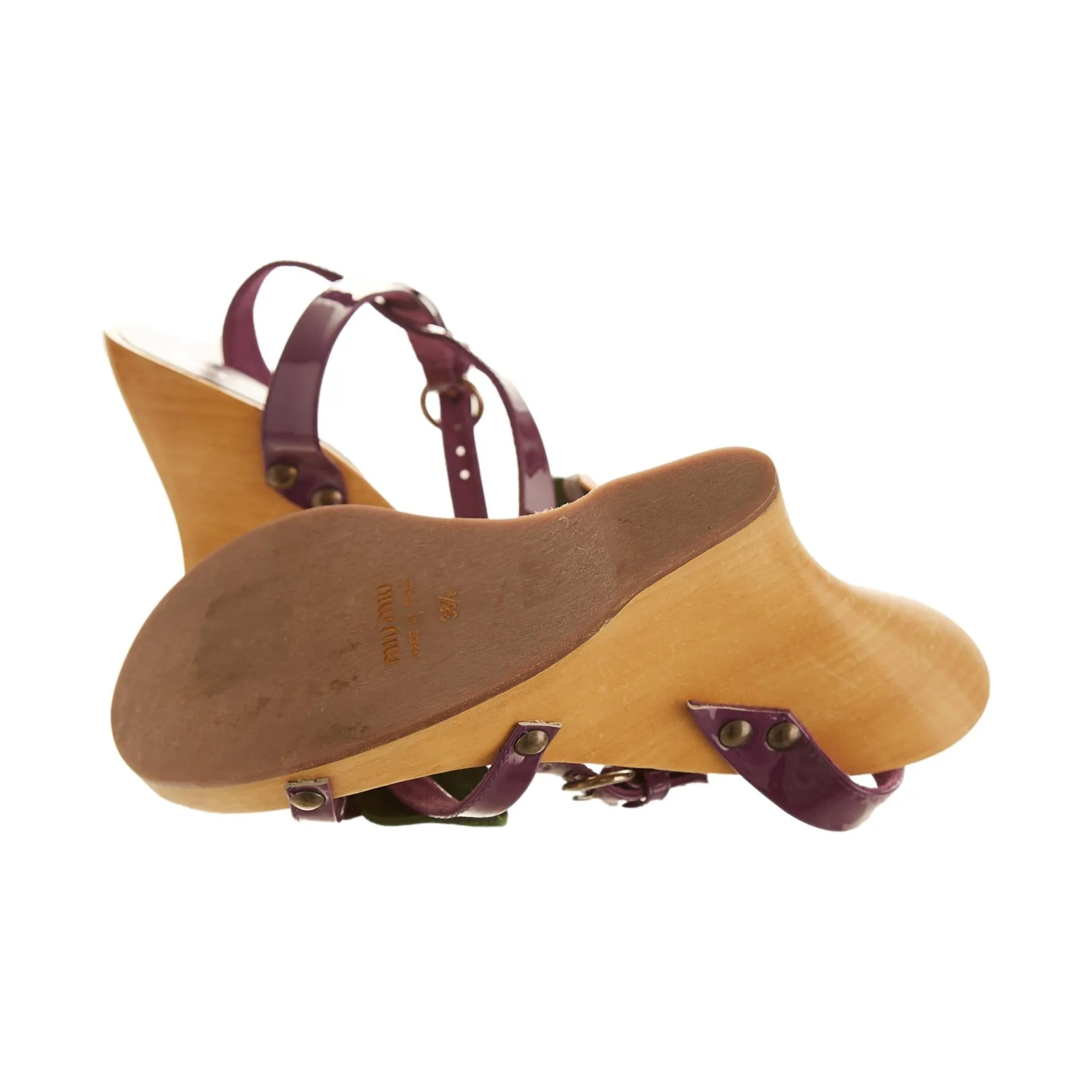 Miu Miu Purple Flower Wedges