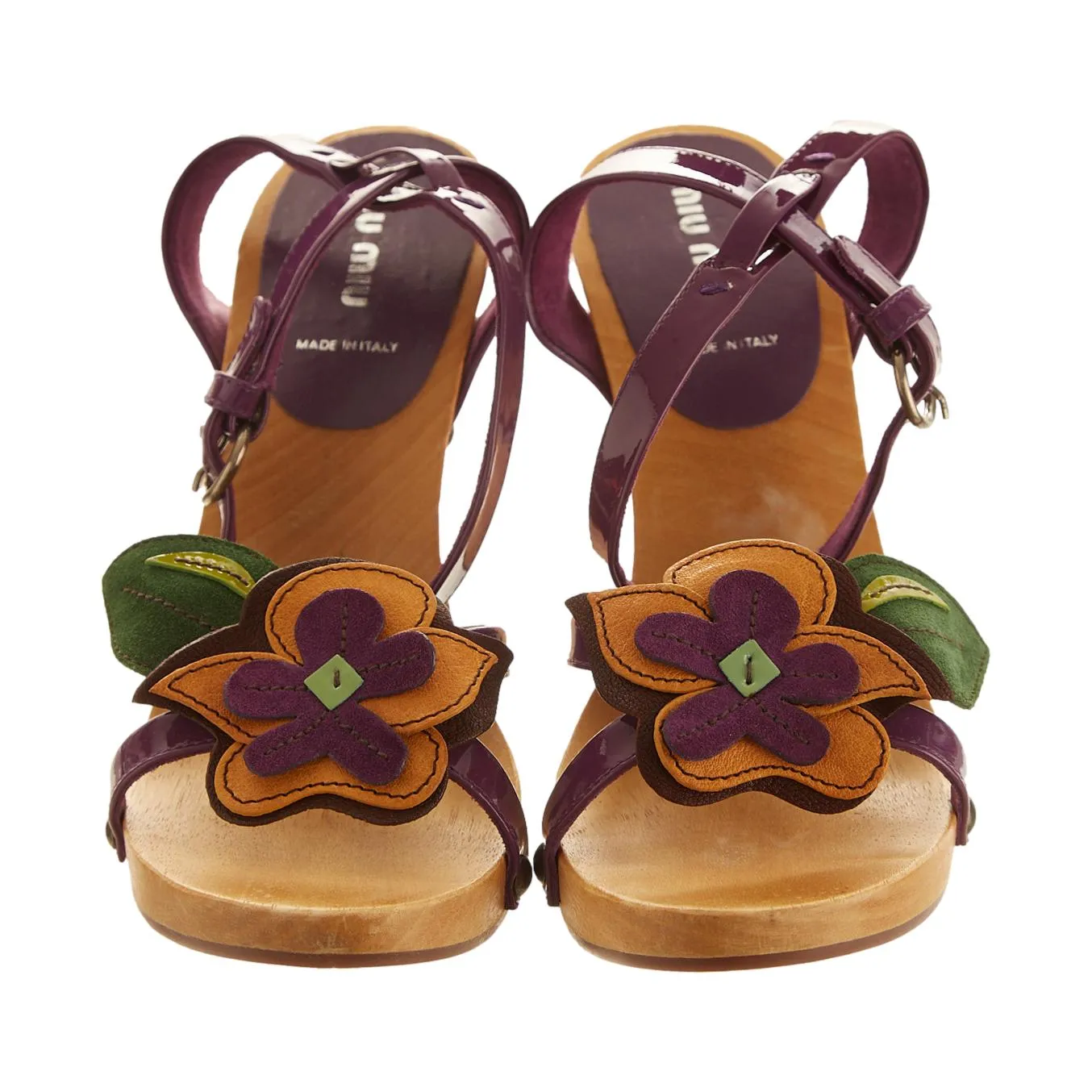Miu Miu Purple Flower Wedges