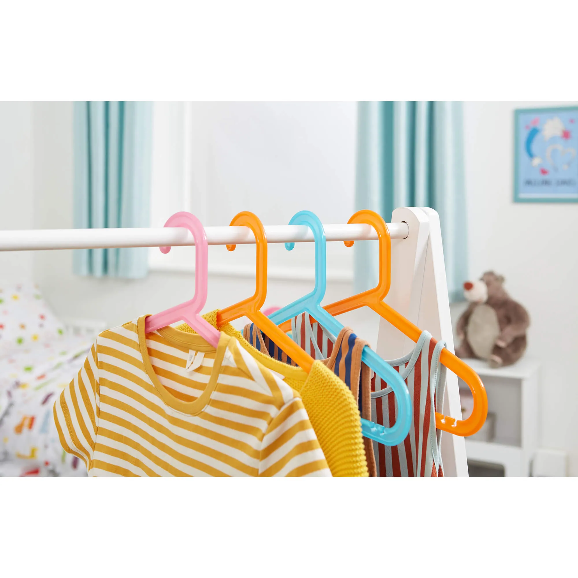 Montessori Wooden Childrens Clothes Rail with Storage | Dress up Rail | 98cm High