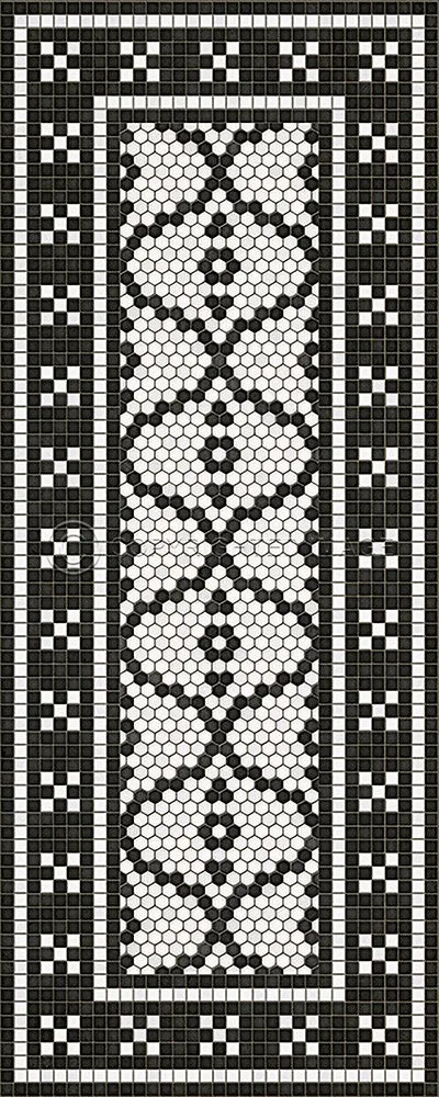 Mosaic F "Pelham Bay Park" Vinyl Floorcloth - Spicher & Co.