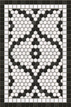 Mosaic F "Pelham Bay Park" Vinyl Floorcloth - Spicher & Co.