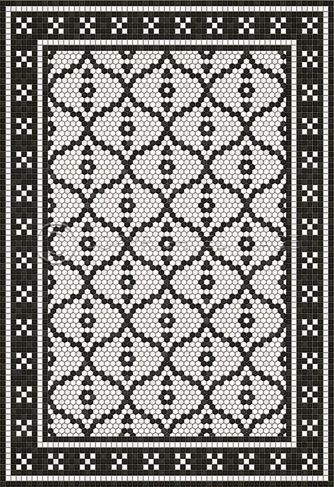 Mosaic F "Pelham Bay Park" Vinyl Floorcloth - Spicher & Co.