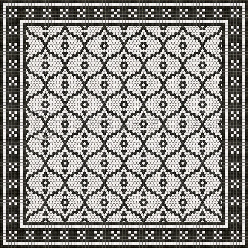 Mosaic F "Pelham Bay Park" Vinyl Floorcloth - Spicher & Co.