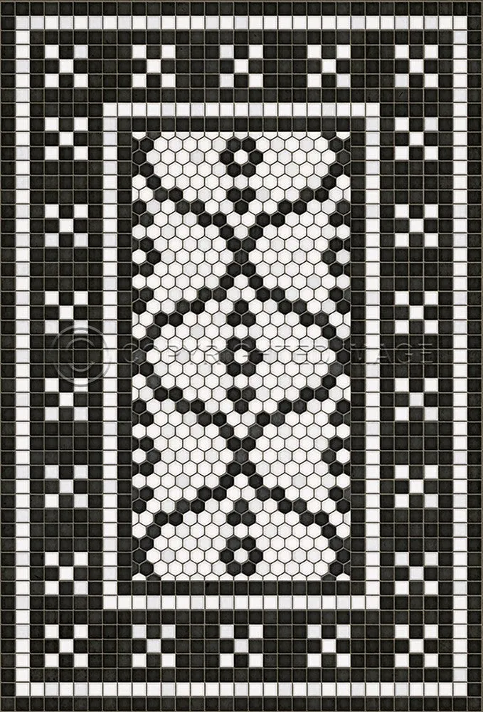 Mosaic F "Pelham Bay Park" Vinyl Floorcloth - Spicher & Co.