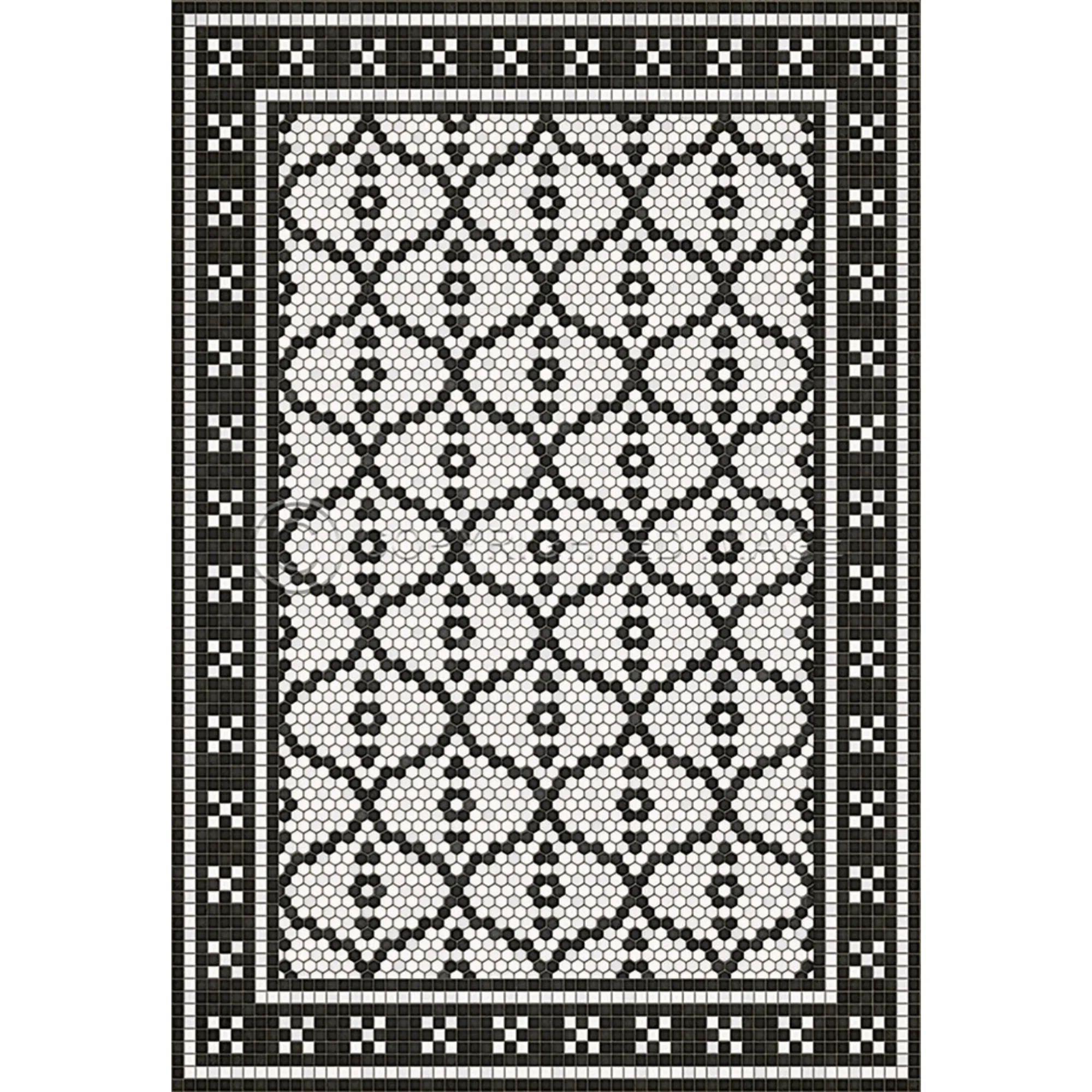 Mosaic F "Pelham Bay Park" Vinyl Floorcloth - Spicher & Co.