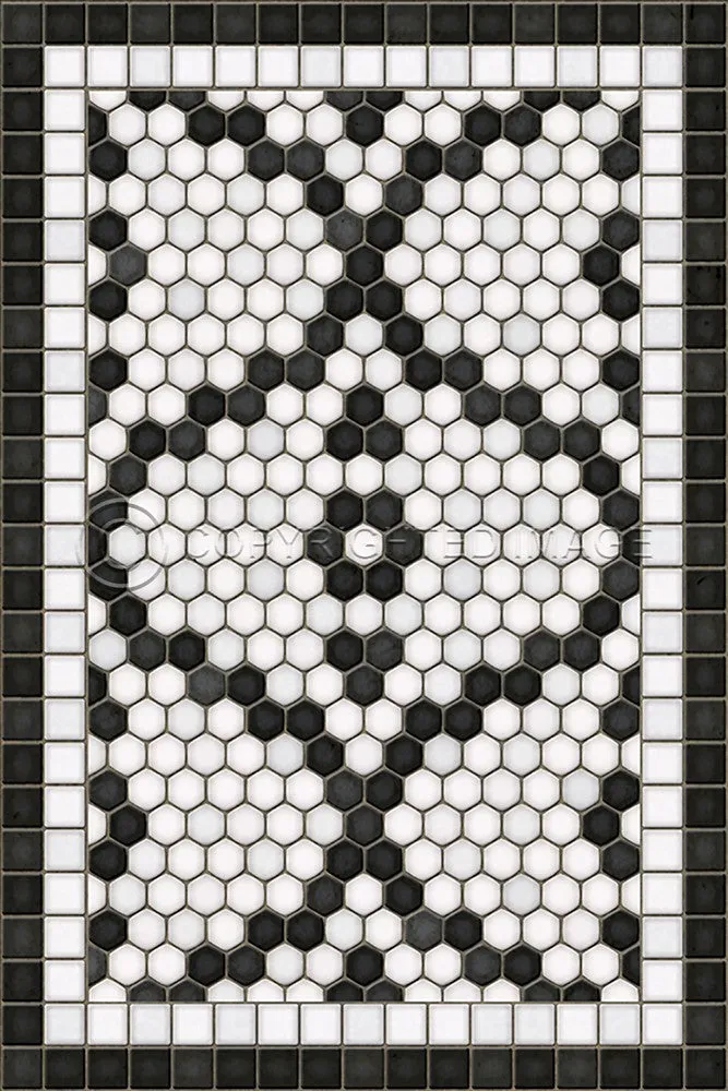 Mosaic F "Pelham Bay Park" Vinyl Floorcloth - Spicher & Co.