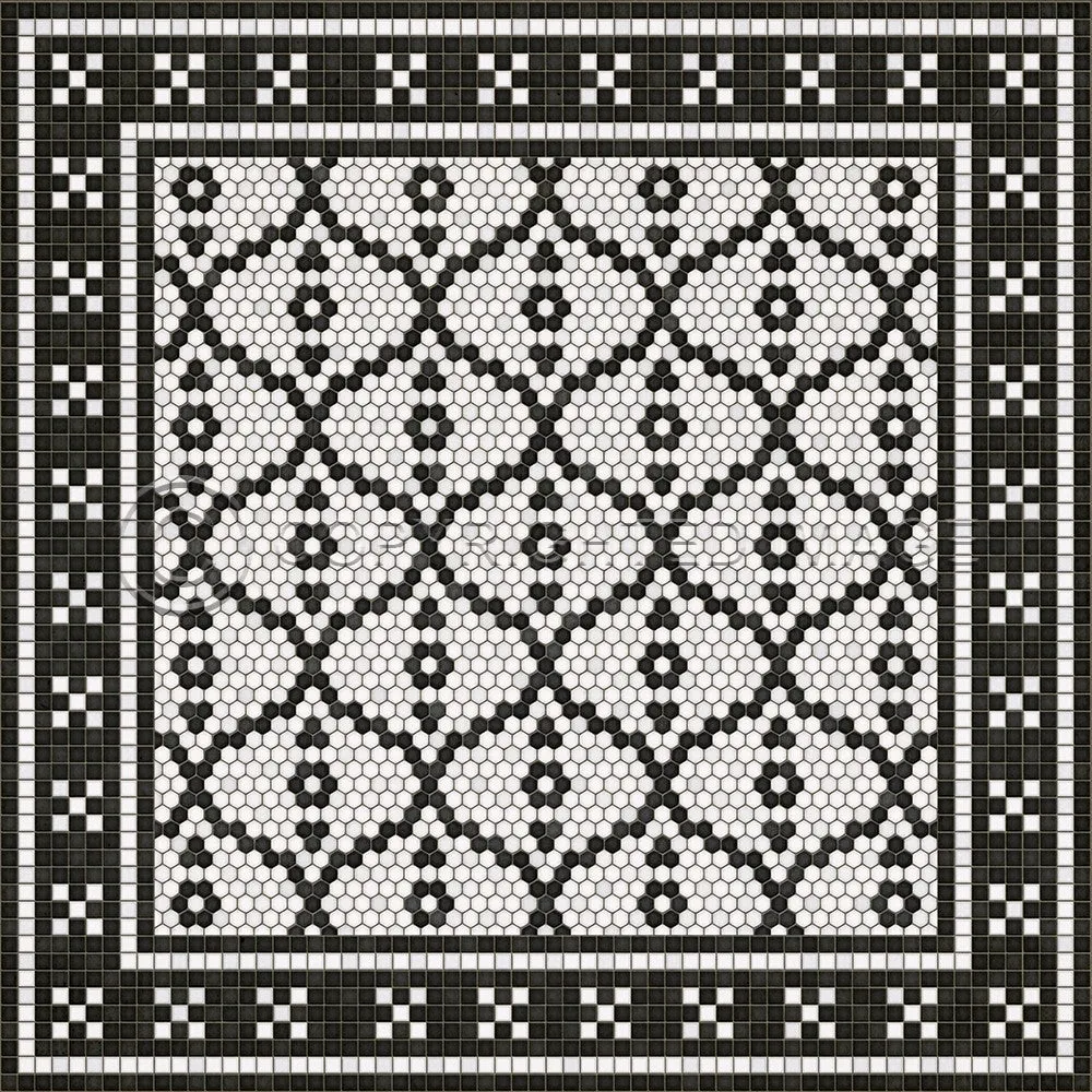 Mosaic F "Pelham Bay Park" Vinyl Floorcloth - Spicher & Co.