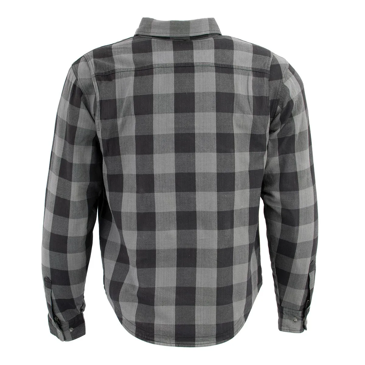 MPM1630 Men's Plaid Flannel Biker Shirt with CE Approved Armor - Reinforced w/ Aramid Fibers