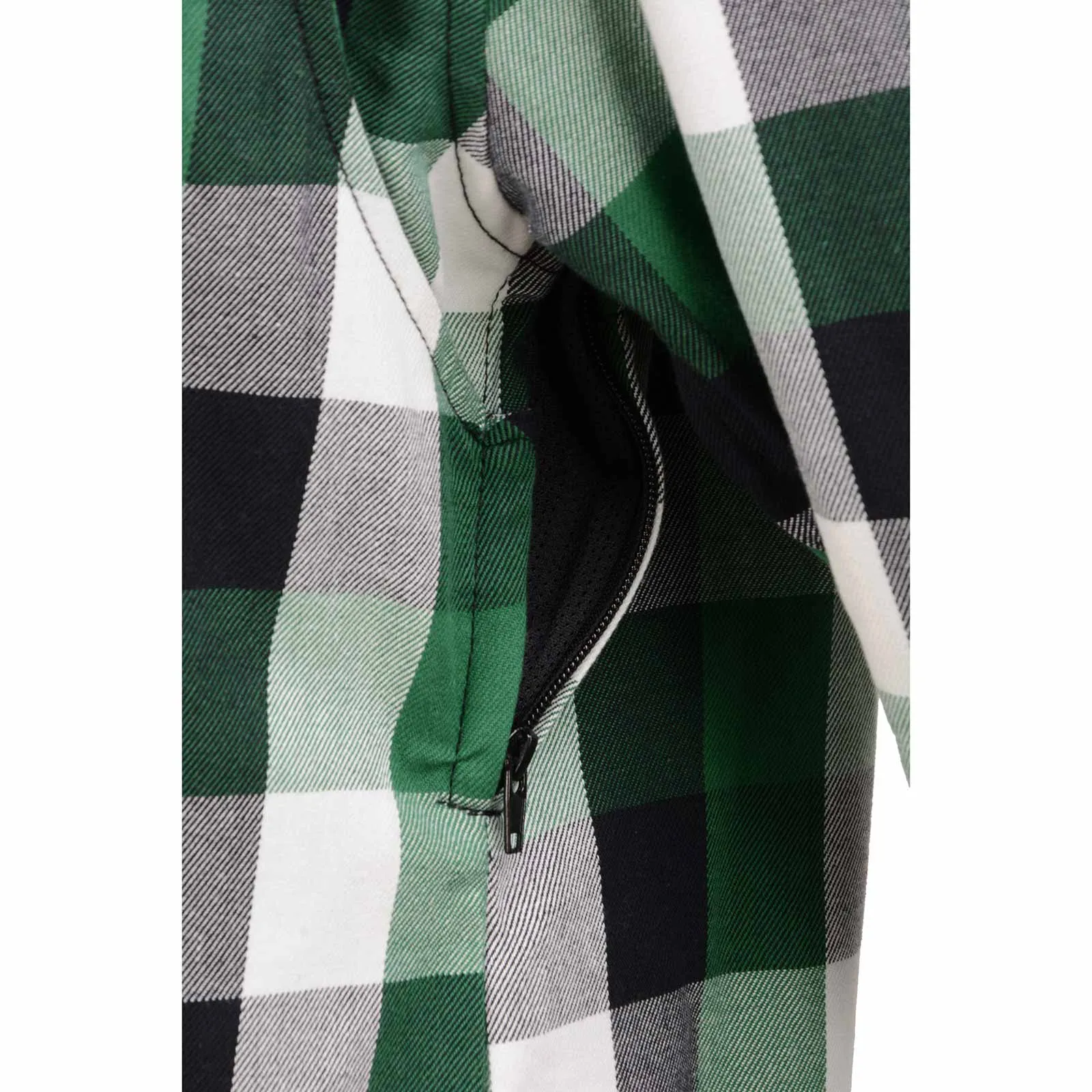 MPM1651 Men's Plaid Flannel Biker Shirt with CE Approved Armor - Reinforced w/ Aramid Fiber