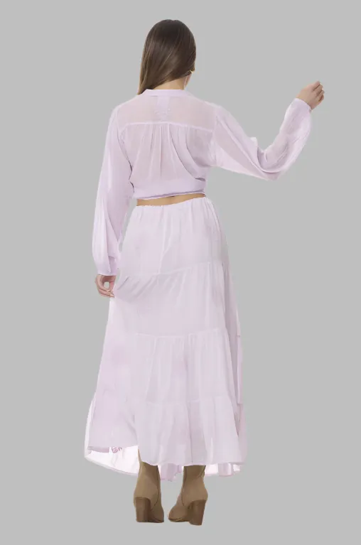 Mylene Embroidered Maxi Skirt Lavender