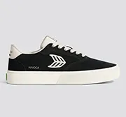 NAIOCA Black Suede Ivory Logo Sneaker Women