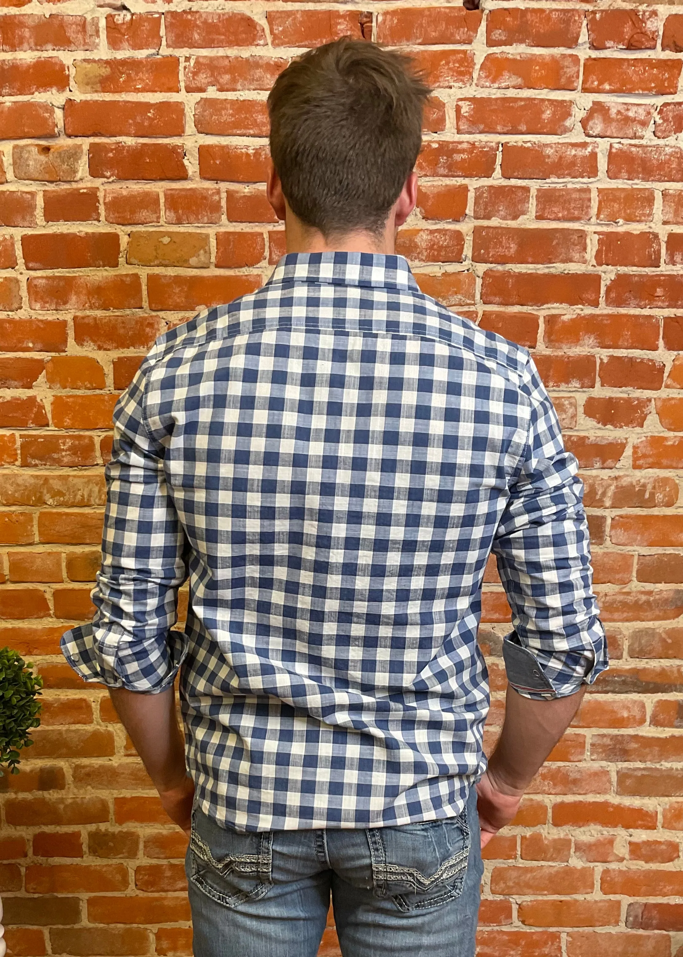 Navy and White Harbuck Long Sleeve