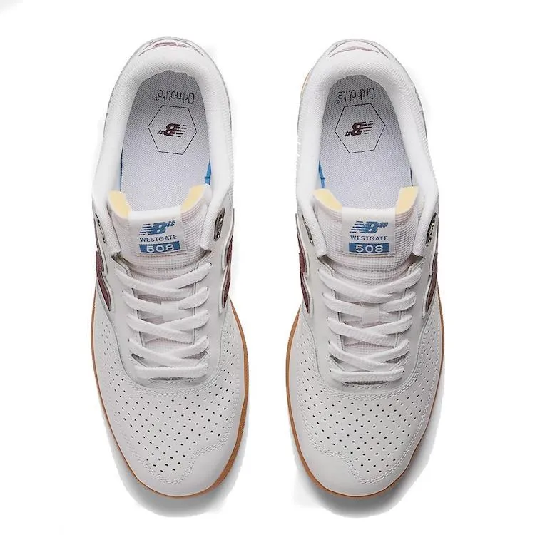 New Balance Numeric 508 Brandon Westgate White/Burgundy Shoes