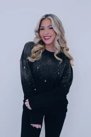 Nicole Nightfall Embellished Sweatshirt