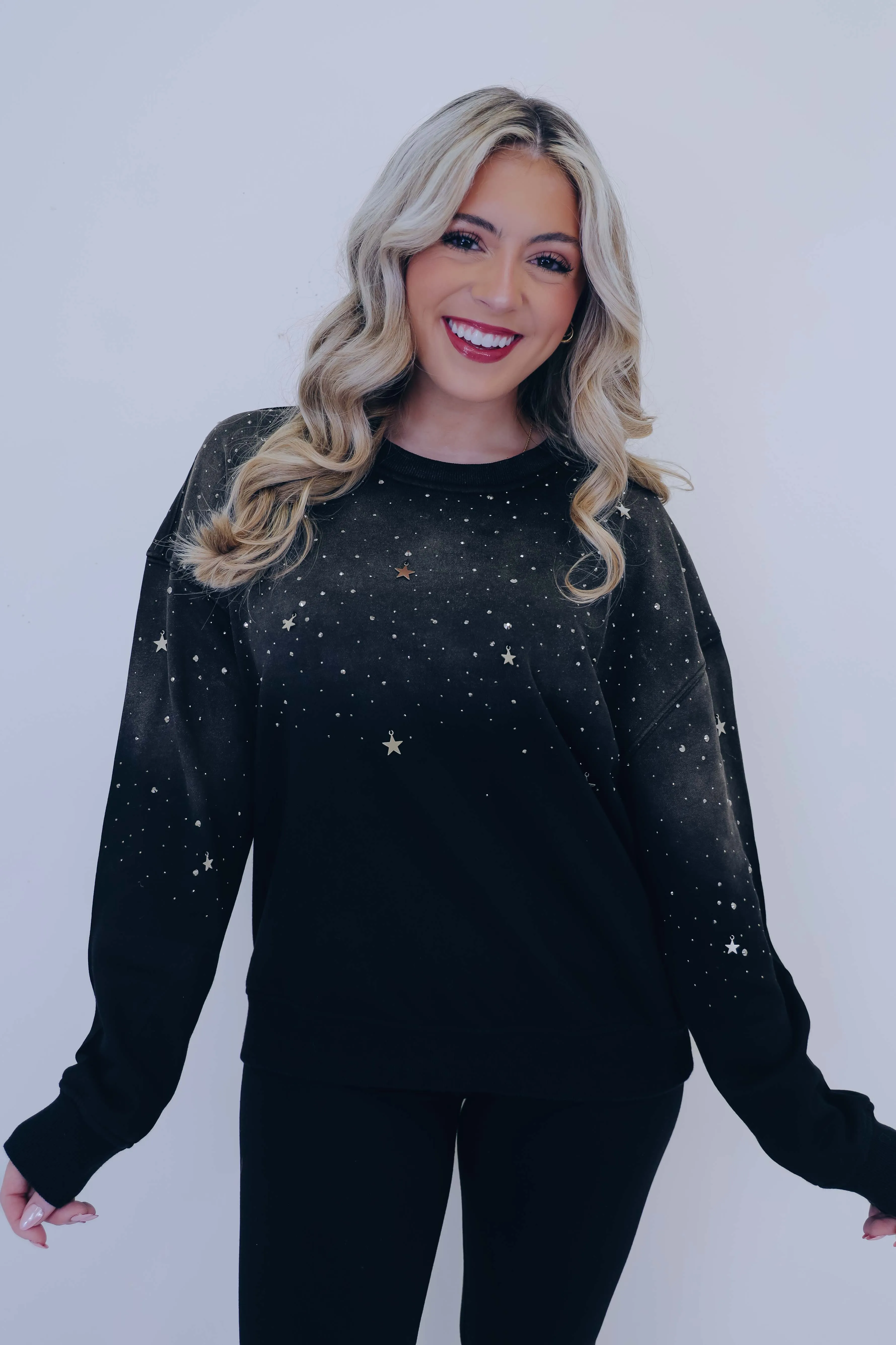 Nicole Nightfall Embellished Sweatshirt