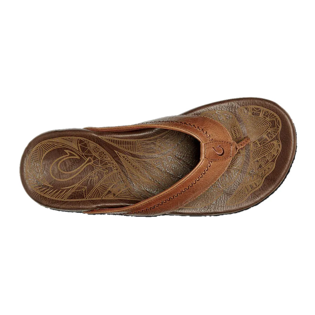 Olukai Mens Hiapo Rum Dark Wood Sandal