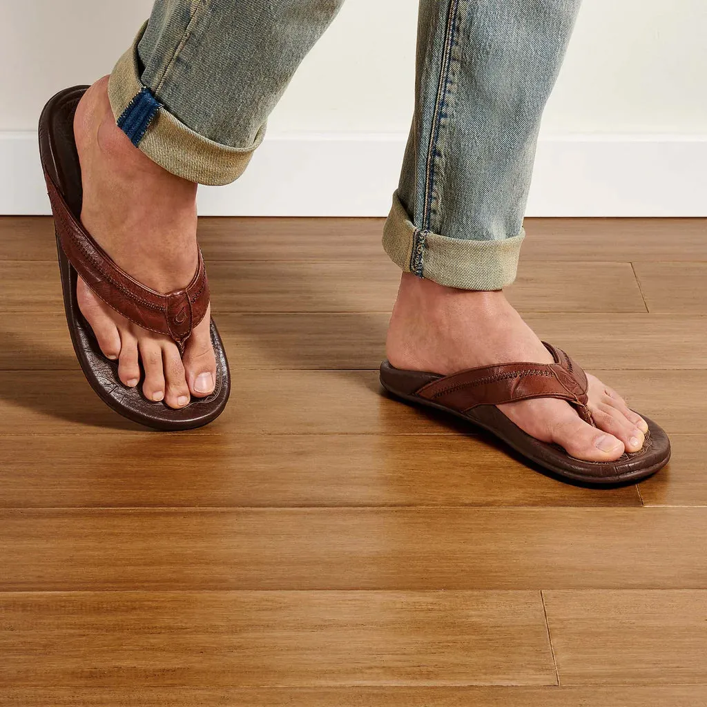 Olukai Mens Hiapo Rum Dark Wood Sandal