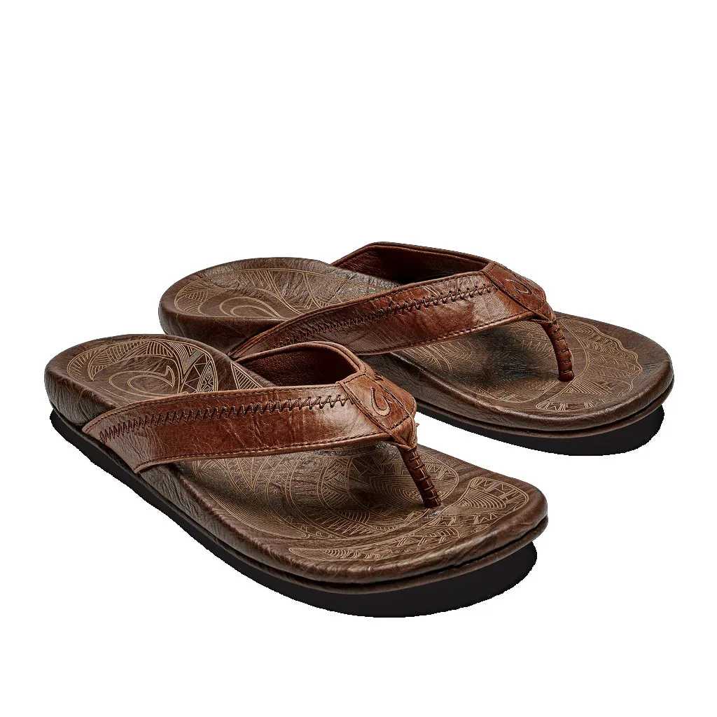 Olukai Mens Hiapo Rum Dark Wood Sandal