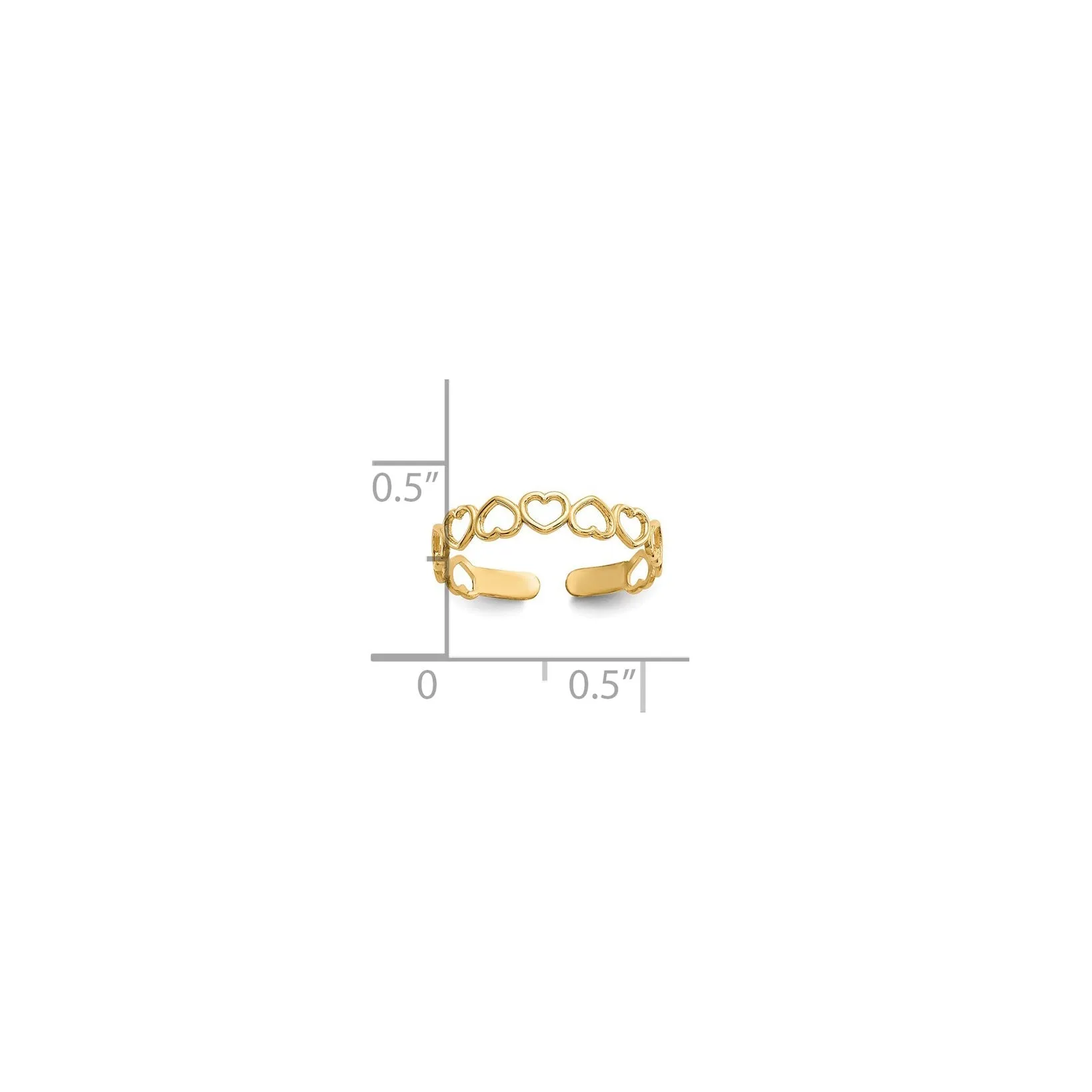 Open Heart Toe Ring (14K)