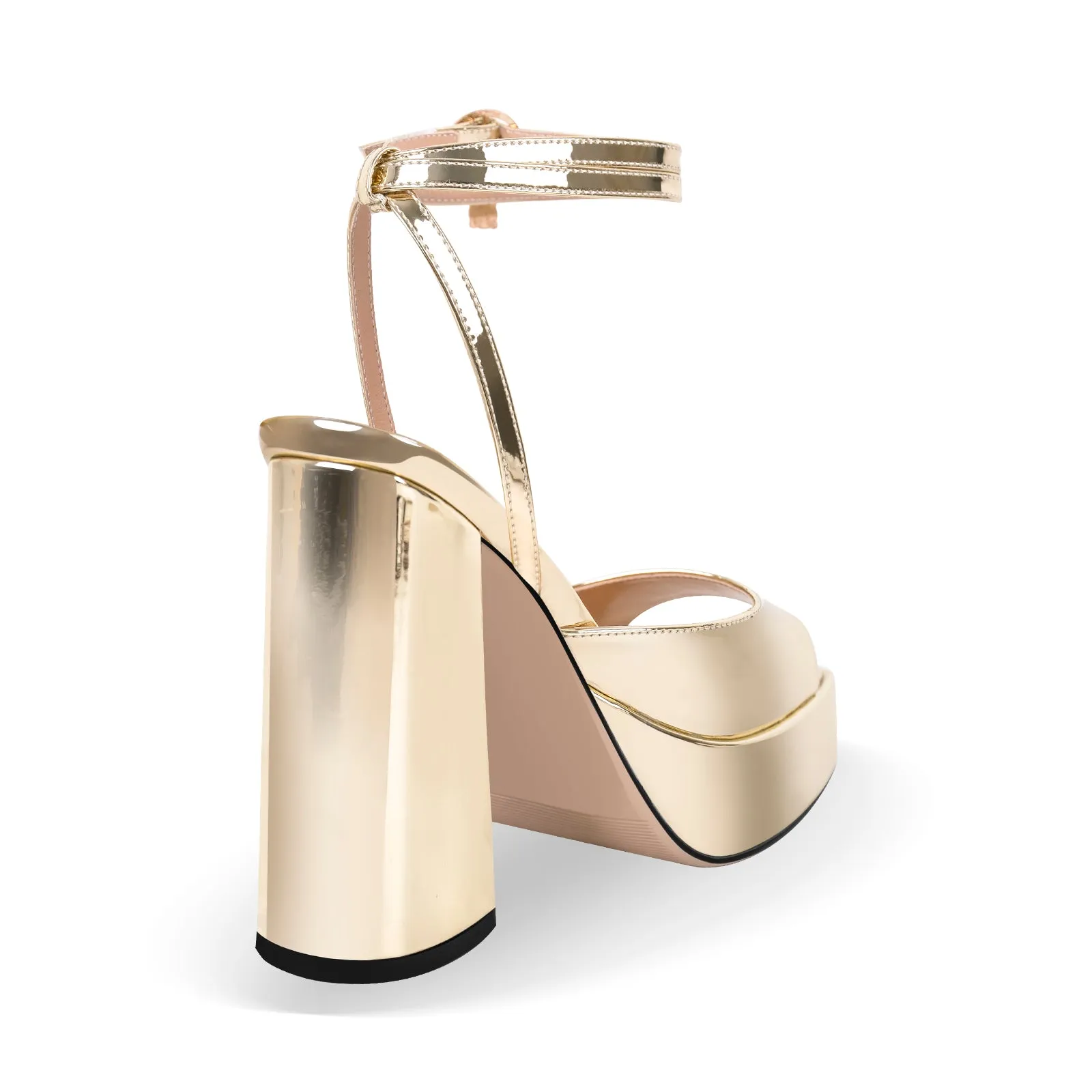 Open Toe Chunky Heel Strap Platform Sandals