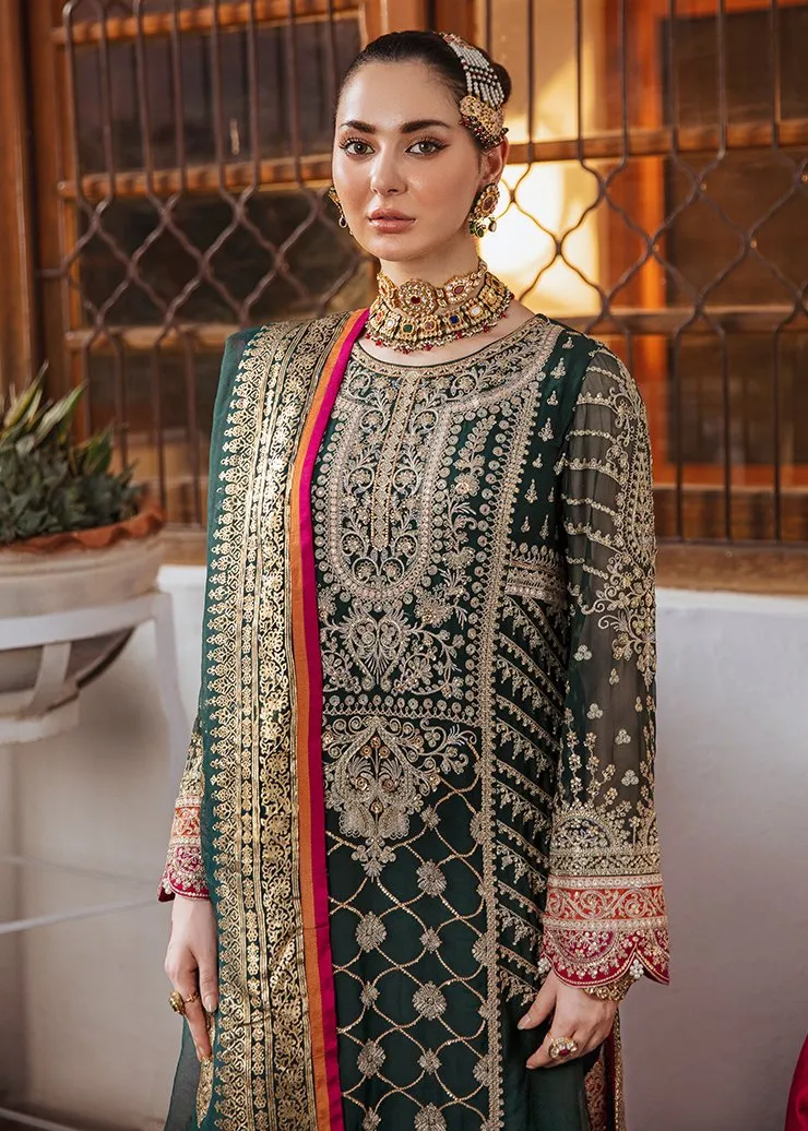 Pakistani Wedding Party Dress in Green Color #PF123