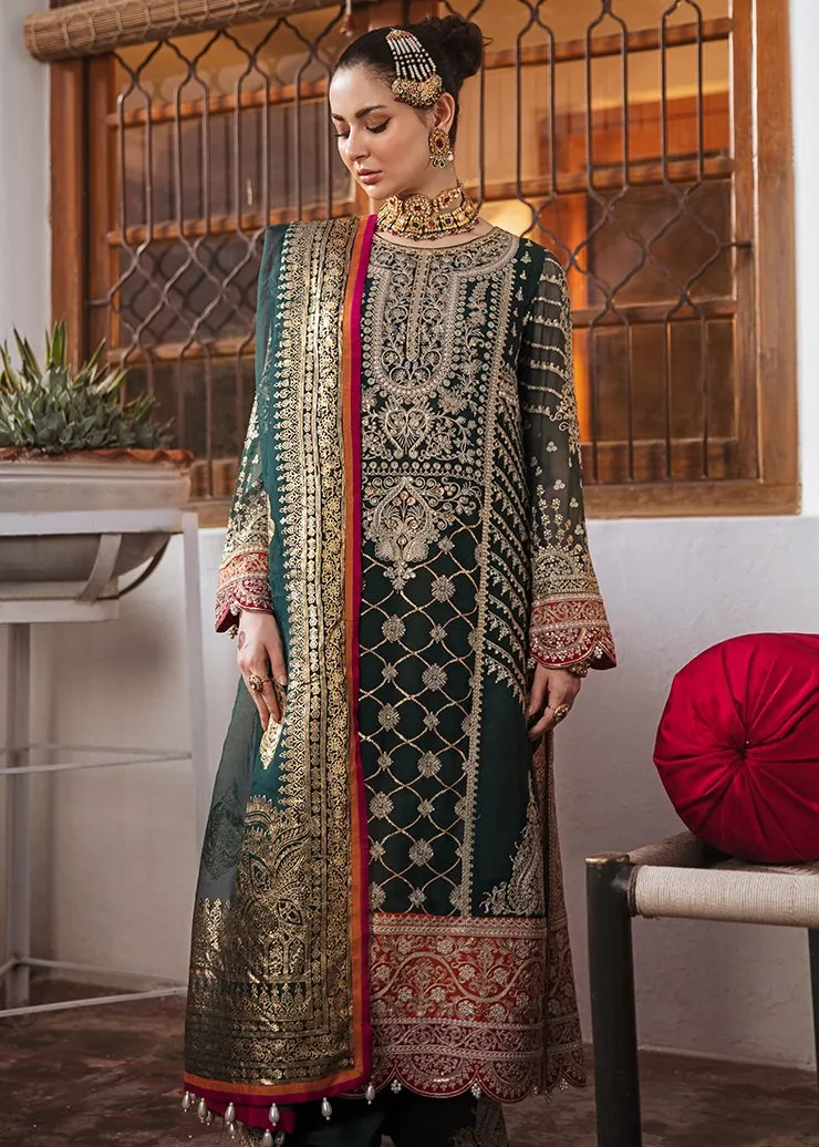 Pakistani Wedding Party Dress in Green Color #PF123