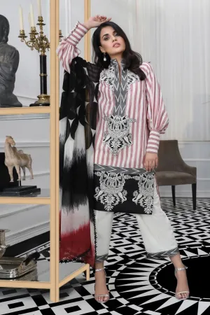 Pakistani woven dress for casual wear in white and black color # P2385