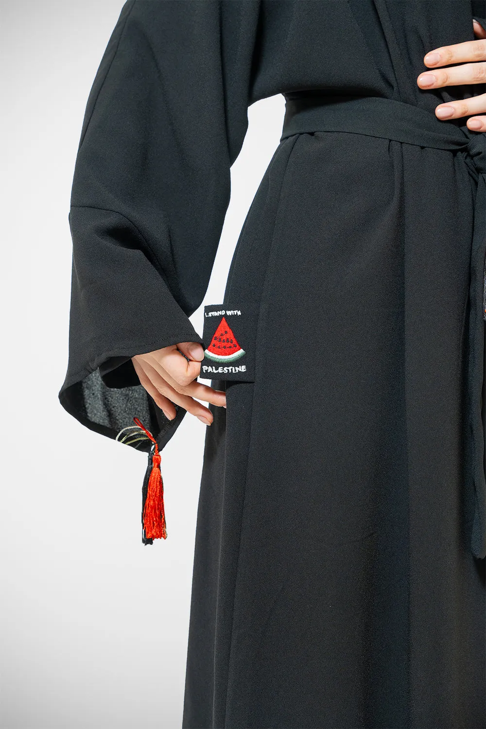Palestinian Floral Heritage Modest Open Abaya