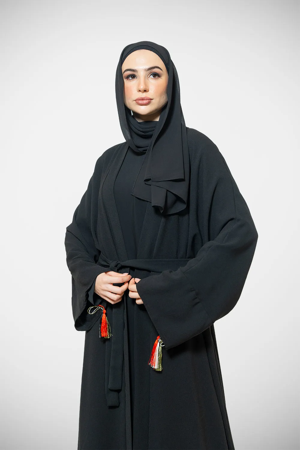 Palestinian Floral Heritage Modest Open Abaya