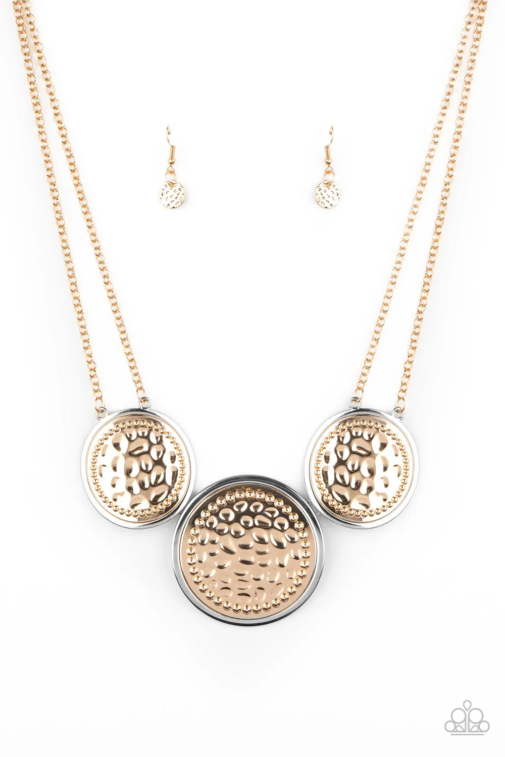 Paparazzi - Gladiator Glam - Gold Necklace