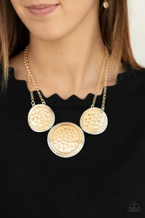 Paparazzi - Gladiator Glam - Gold Necklace