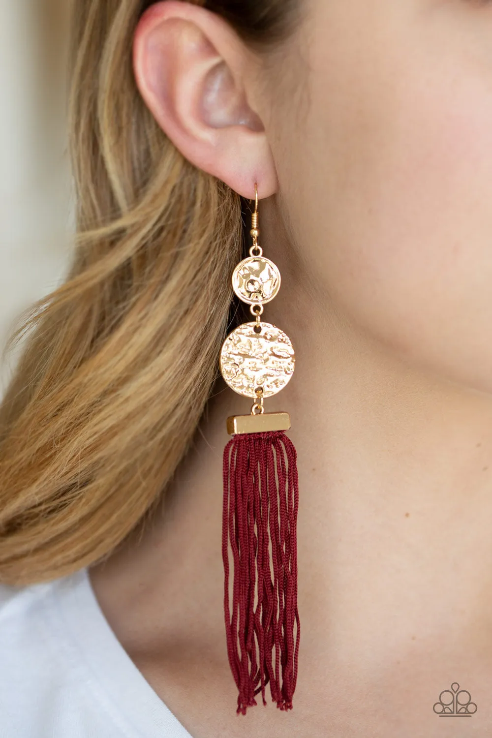 Paparazzi Lotus Gardens Earrings Red
