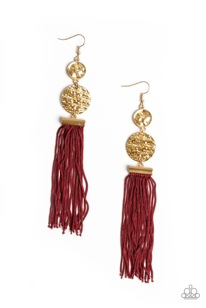 Paparazzi Lotus Gardens Earrings Red