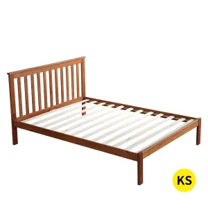 Pine Wood Kids Children Bed Frame Mattress Platform Base King Single Size