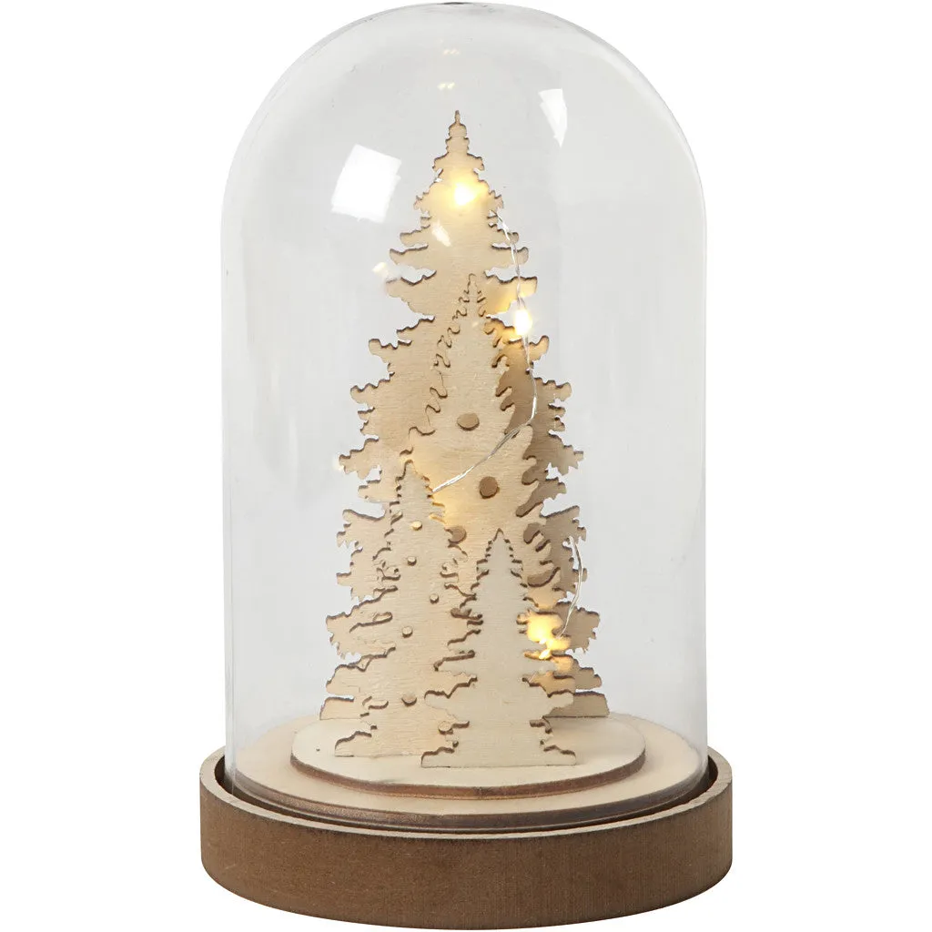 Plastic Bell With MDF Wood Bottom Decoration Crafts H: 18 cm D: 11 cm