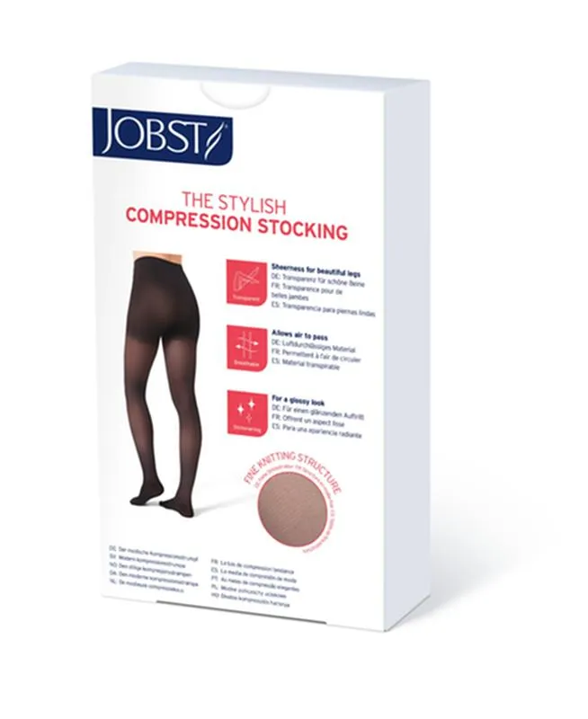 PR/1 JOBST ULTRASHEER WOMEN, THIGH HIGH W/SIL DOT BAND, 20-30MMHG, SM, HONEY, OPEN TOE