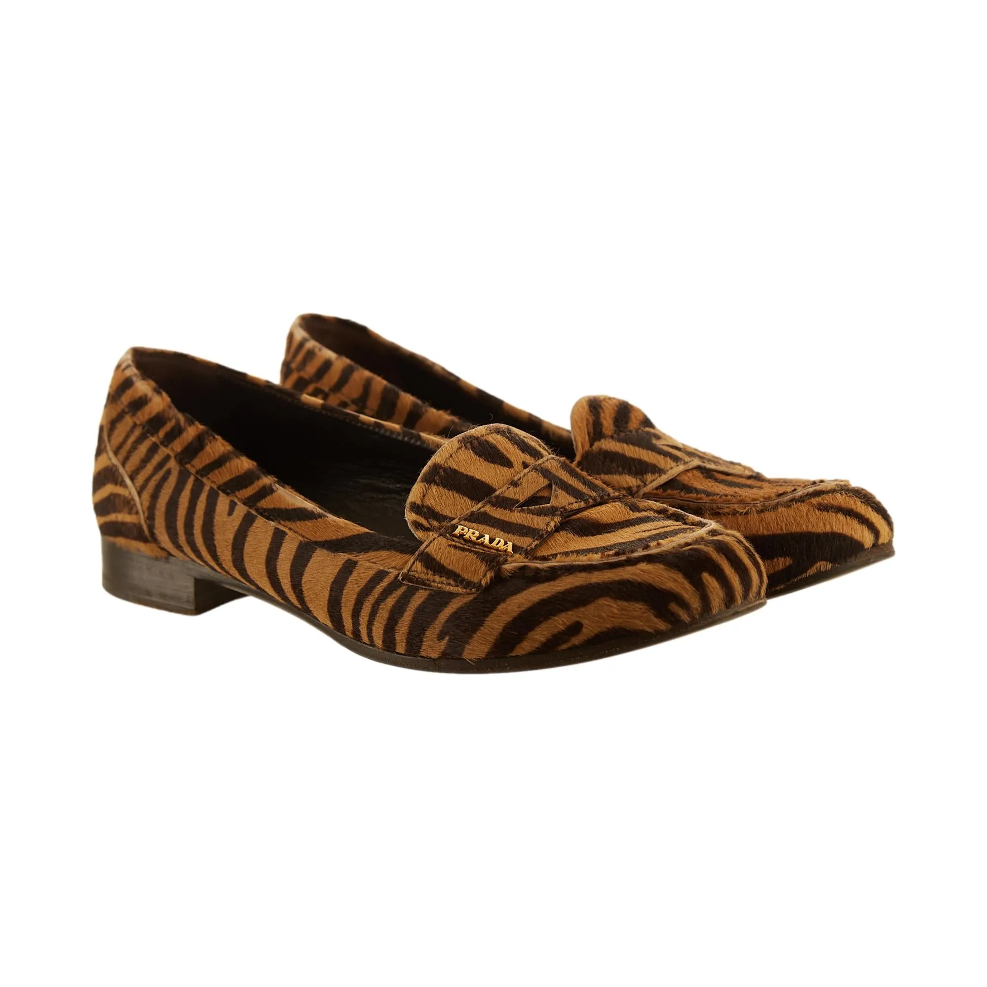 Prada Cheetah Print Calf Hair Loafers