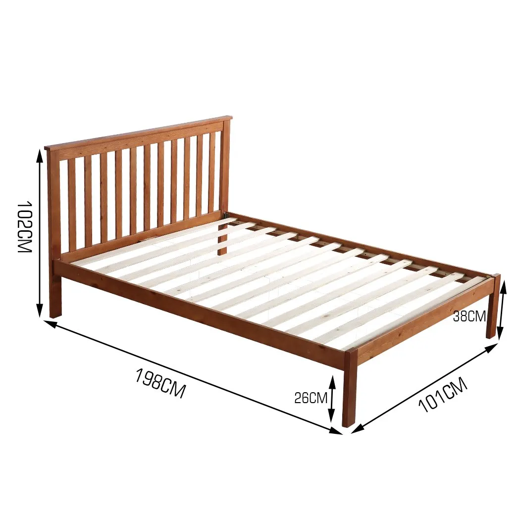 Premium Pine Wood Kids Children Bed Frame Mattress Platform Single Size