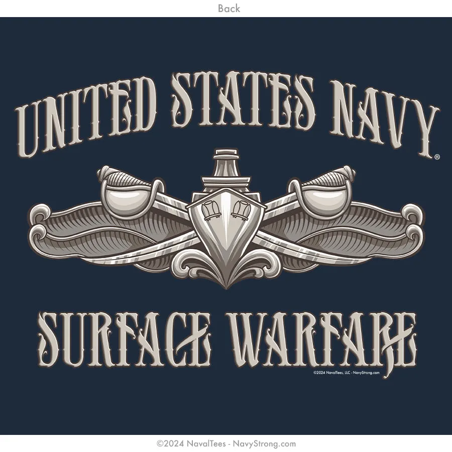 "Enlisted Surface Warfare" Hooded Sweatshirt | Navy