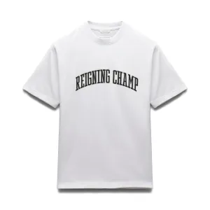 Reigning Champ Men Knit Midweight Jersey Collegiate T-Shirt White Black RC-1548-WHB