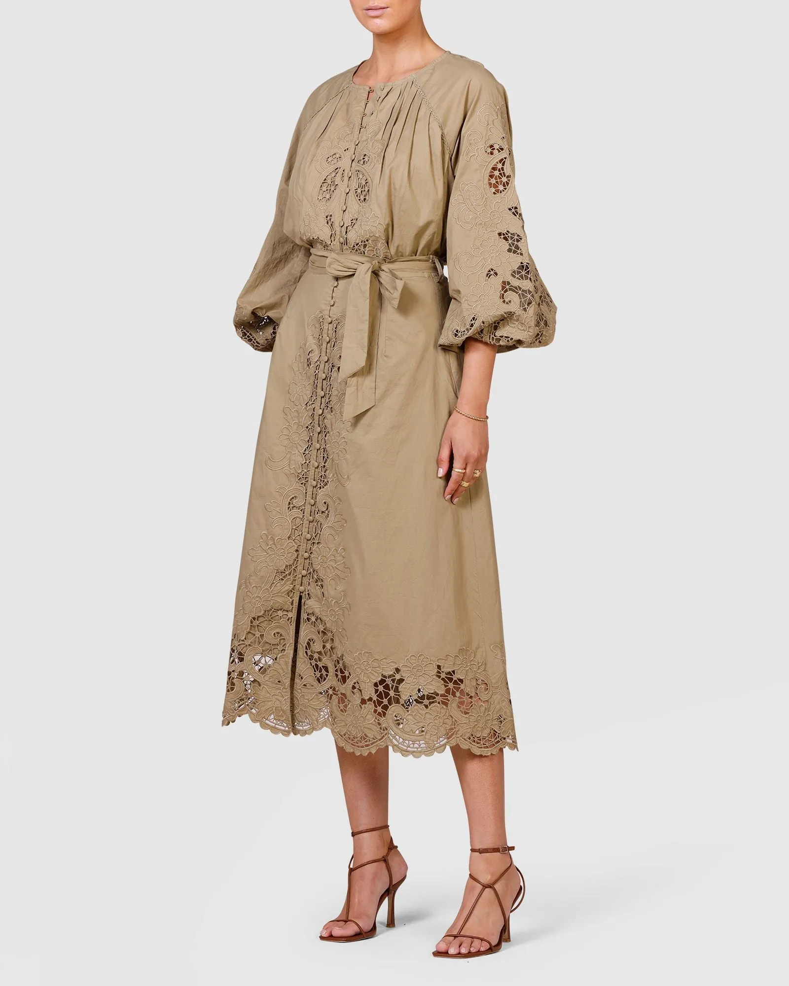 Renaissance Embroidery Blouse - Moss