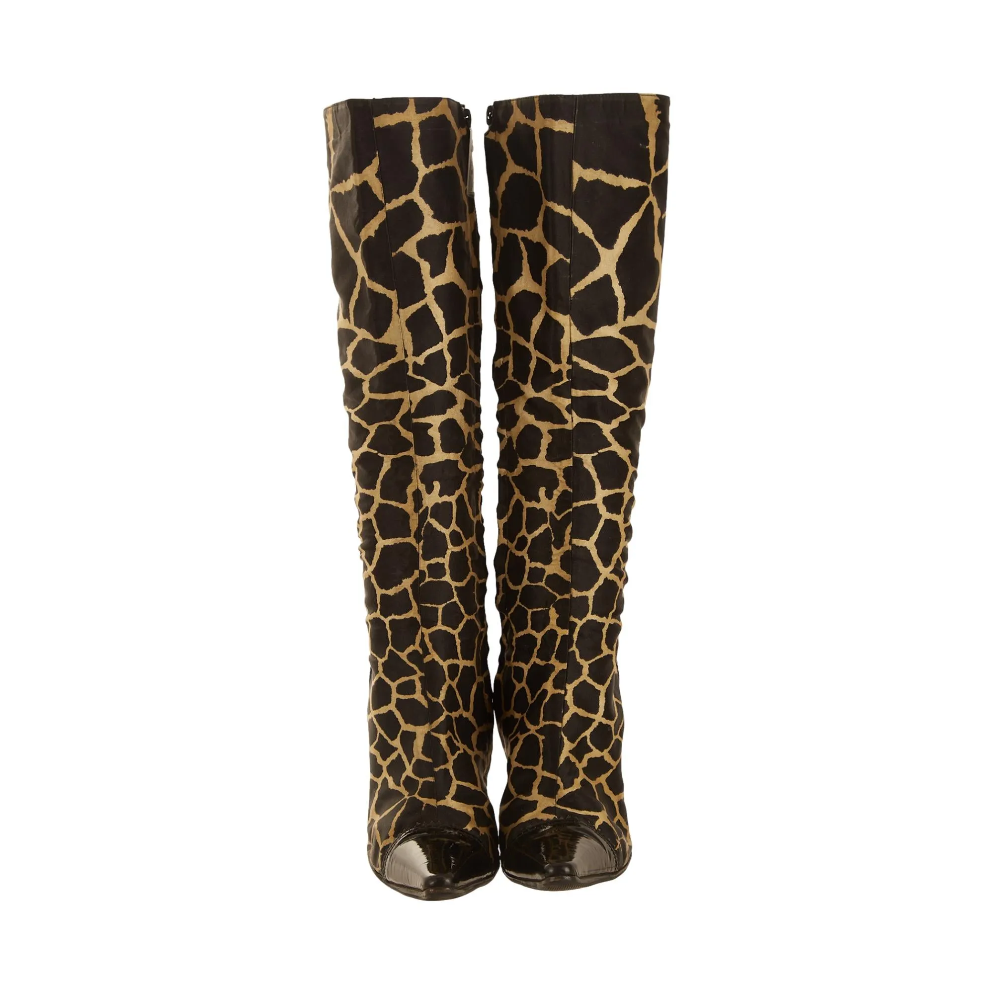 Roberto Cavalli Giraffe Print Knee High Boots
