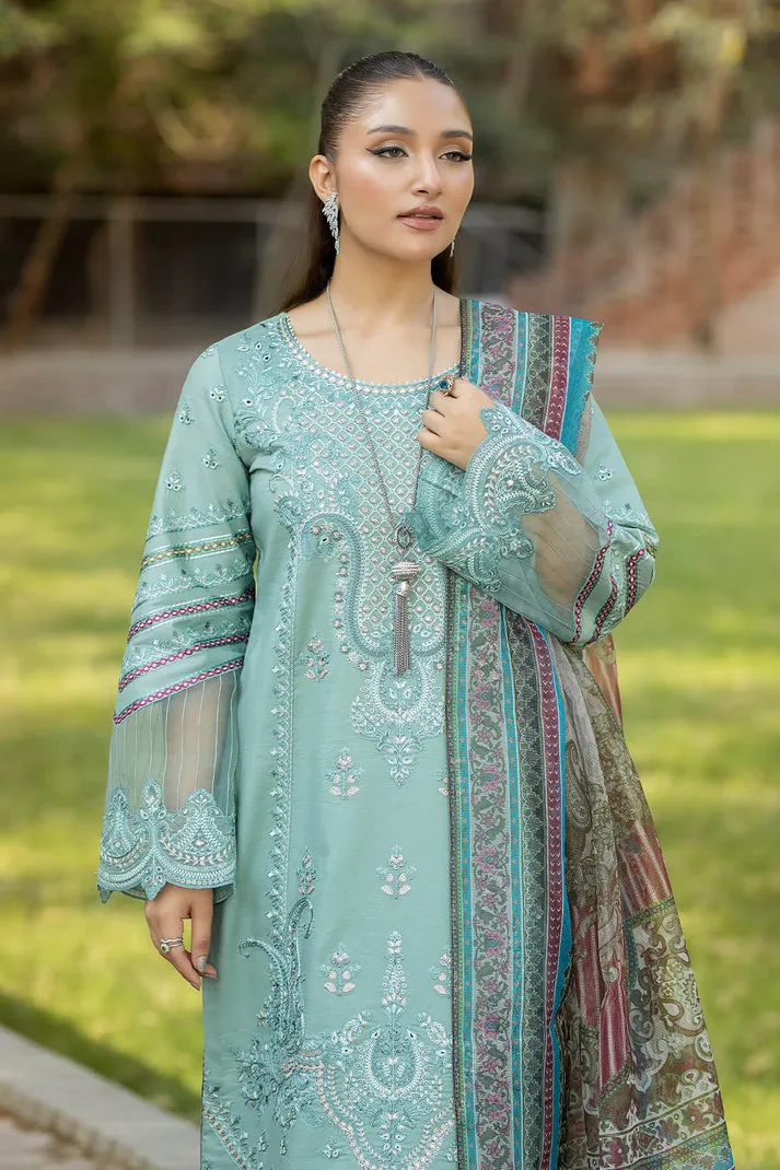 Royal Aqua Green Embroidered Pakistani Salwar Kameez Dupatta Suit