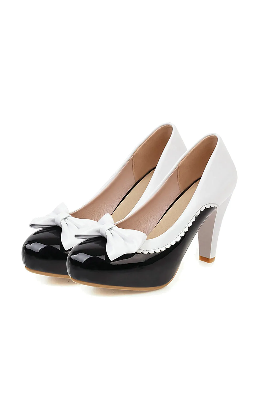 Roycebridal Retro Bowknot High Heels Shoes
