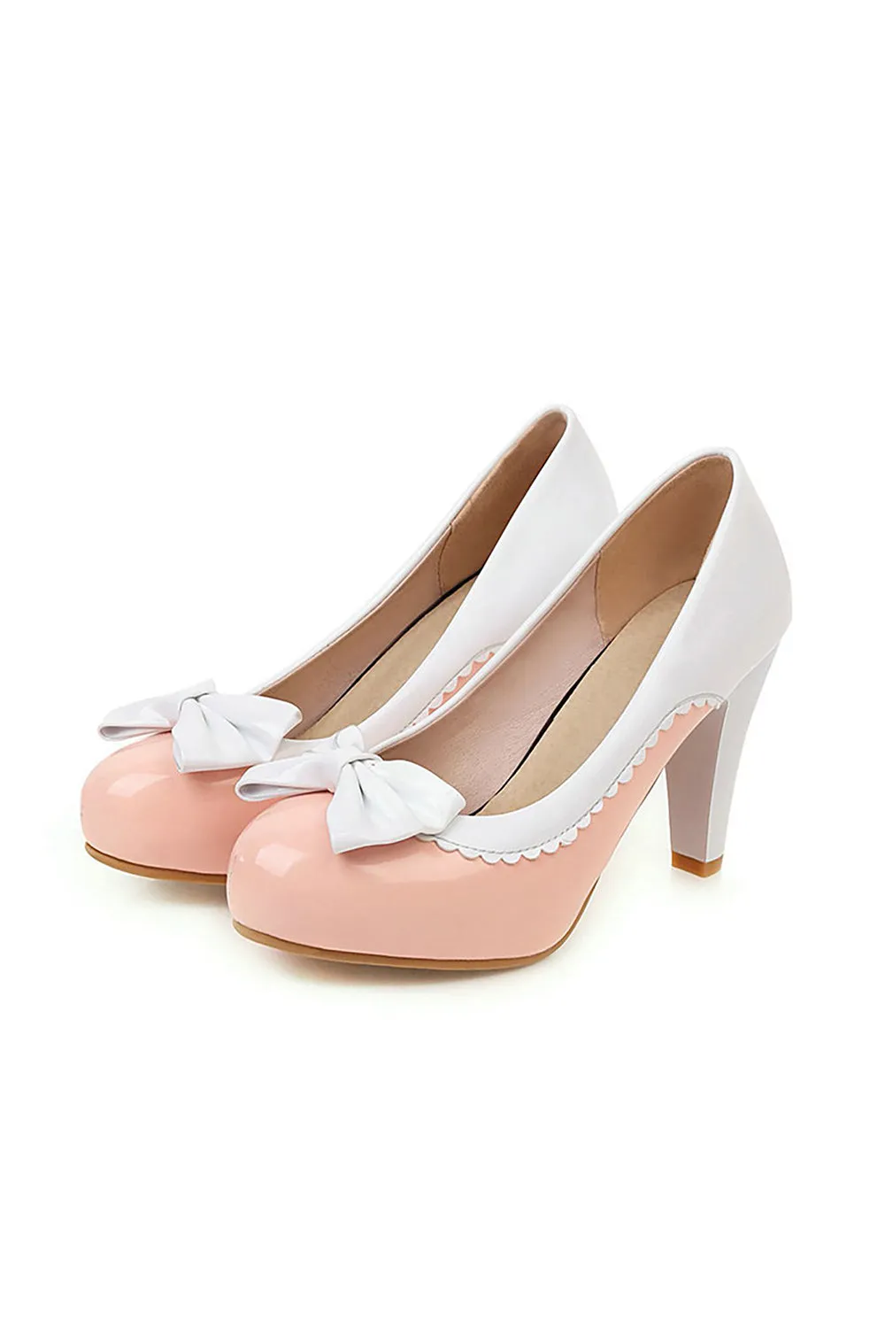 Roycebridal Retro Bowknot High Heels Shoes