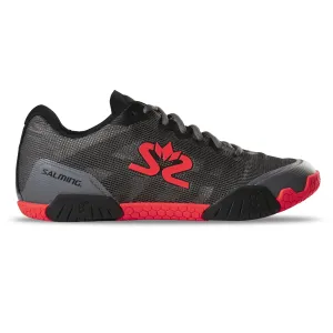 Salming Men's Hawk Indoor Court Shoes 2019 (Gunmetal/Lava Red)